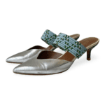 Malone Souliers Silver Maisie Leather Mules Size 37.5