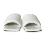 Bottega Veneta White Lido Flat Mules in Quilted Embossed Nappa Size 37 - Image 2