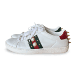 Gucci White Leather Faux Pearl and Spike Embellished Ace Sneakers Size 36 - Image 3