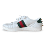 Gucci White Leather Faux Pearl and Spike Embellished Ace Sneakers Size 36 - Image 5