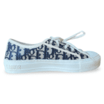 Dior Blue/Off-White Oblique Embroidered Fabric Walk'N'Dior Cap Toe Low Top Sneakers Size 37 - Image 6