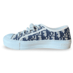 Dior Blue/Off-White Oblique Embroidered Fabric Walk'N'Dior Cap Toe Low Top Sneakers Size 37 - Image 5