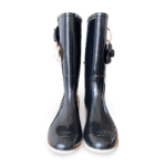 Chanel Black Rubber Camellia Flower Two-Toned Rain Boots Size 39 - Image 2
