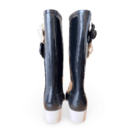 Chanel Black Rubber Camellia Flower Two-Toned Rain Boots Size 39 - Image 5