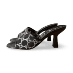 Gucci Black GG Crystal Embellished Mesh Slide 75 Sandals Size 38 - Image 2