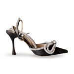 Mach & Mach Glitter Double Bow High Heels – Black/Silver Size 38 - Image 5