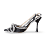 Mach & Mach Glitter Double Bow High Heels – Black/Silver Size 38 - Image 4