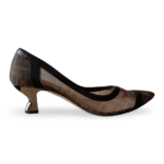 Fendi Brown/Black Zucca Mesh Colibri Pointed Toe Pumps Size 38.5 - Image 5