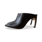 Nicholas Kirkwood Black Leather Mira Pearl Heeled Mules Size 37.5 - Image 2