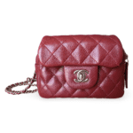 Chanel Red Caviar Quilted Leather Mini Flap Crossbody Bag
