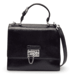 Dolce & Gabbana Black Textured Calfskin Leather Miss Monica Top Handle Bag
