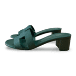 Hermès Oasis Sandals in Vert Oyat – Size 38.5 - Image 2