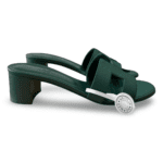 Hermès Oasis Sandals in Vert Oyat – Size 38.5 - Image 3