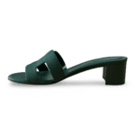 Hermès Oasis Sandals in Vert Oyat – Size 38.5 - Image 4