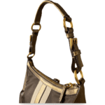 Prada Cleo Re-Edition Shoulder Bag – Gold/Khaki with Name Tag - Image 3