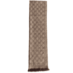 Gucci Brown GG Jacquard Wool Scarf – 100% Wool - Image 2