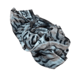 Roberto Cavalli Zebra Stripe Silk Scarf – Black & White