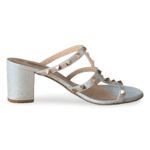 Valentino Rockstud Metallic Leather Slide Sandals 60mm – Size 38 - Image 5