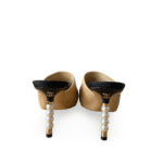 Chanel Classic Cap Toe Pearl Heel Mules – Size 38.5C - Image 6
