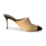 Chanel Classic Cap Toe Pearl Heel Mules – Size 38.5C - Image 5