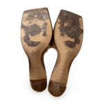 Bottega Veneta Metallic Gold Intrecciato Leather Stretch Square Toe Slide Sandals – Size 38  - Image 7