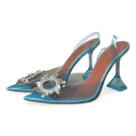 Amina Muaddi Begum Glass Sling Pumps in Blue – Size 38.5