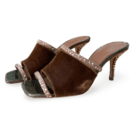 Malone Souliers Laney Crystal Square Toe Mules – Size 38.5