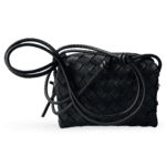 Bottega Veneta Loop Mini Camera Cross-Body Bag in Intrecciato Leather – Black - Image 2