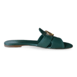 Christian Dior 30 Montaigne Green Leather Flat Mules – Size 37 - Image 5