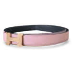 Hermès Mini Constance H Belt 80 – Rose Sakura / Gris Misty in Swift & Epsom Leather - Image 2