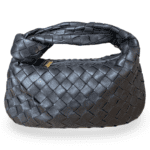 Bottega Veneta Black Intrecciato Leather Mini Jodie Hobo