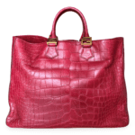 Fendi Crocodile Twins Large Shopper Tote – Reddish-Pink - Image 3