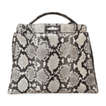 Fendi Large Peekaboo Top Handle Bag in Beige Python with Suede and Python Lining - Image 7
