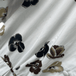Prada  3/4-Sleeve White Floral Pleated Poplin Shirtdress – Size 42 - Image 2