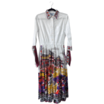 Prada  3/4-Sleeve Multicolour Poplin Printed Shirtdress – Size 42