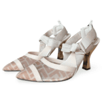 Fendi Colibrì Nude Leather and Pink Mesh Slingbacks – Size 39