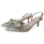 Nicoli Trudi Gold Glossy Glass Pumps with Crystal Bow – Size 39