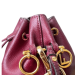 Fendi Red Leather Mini Mon Trésor Drawstring Bucket Bag - Image 2