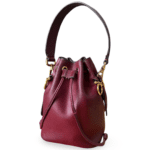Fendi Red Leather Mini Mon Trésor Drawstring Bucket Bag - Image 4