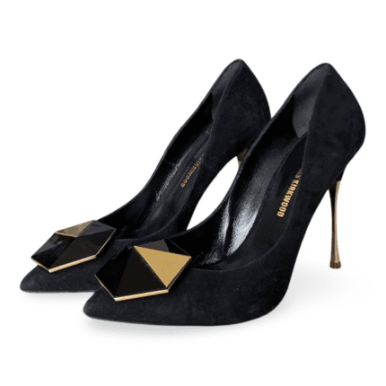 Nicholas Kirkwood Eden Pointed Stiletto Pumps in Black Suede – Size 39.5 