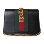 Gucci Black Leather Super Mini Sylvie Chain Shoulder Bag - Image 2