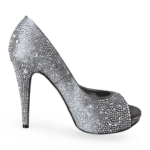 Gina Silver Satin Crystal Embellished Peep Toe Platform Pumps – Size 39.5 - Image 5