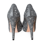 Gina Silver Satin Crystal Embellished Peep Toe Platform Pumps – Size 39.5 - Image 6