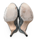 Gina Silver Satin Crystal Embellished Peep Toe Platform Pumps – Size 39.5 - Image 7