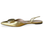 Rupert Sanderson Calin Gold Metallic Slingback Pointed-Toe Flats – Size 40 - Image 4