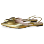 Rupert Sanderson Calin Gold Metallic Slingback Pointed-Toe Flats – Size 40 - Image 2