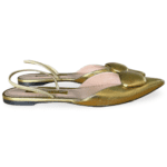 Rupert Sanderson Calin Gold Metallic Slingback Pointed-Toe Flats – Size 40 - Image 3