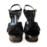 Saint Laurent Black Patent Leather 'Tribute' Platform Sandals – Size 39 - Image 2