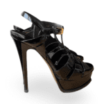 Saint Laurent Black Patent Leather 'Tribute' Platform Sandals – Size 39 - Image 4