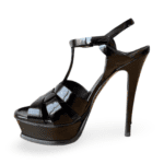 Saint Laurent Black Patent Leather 'Tribute' Platform Sandals – Size 39 - Image 5
